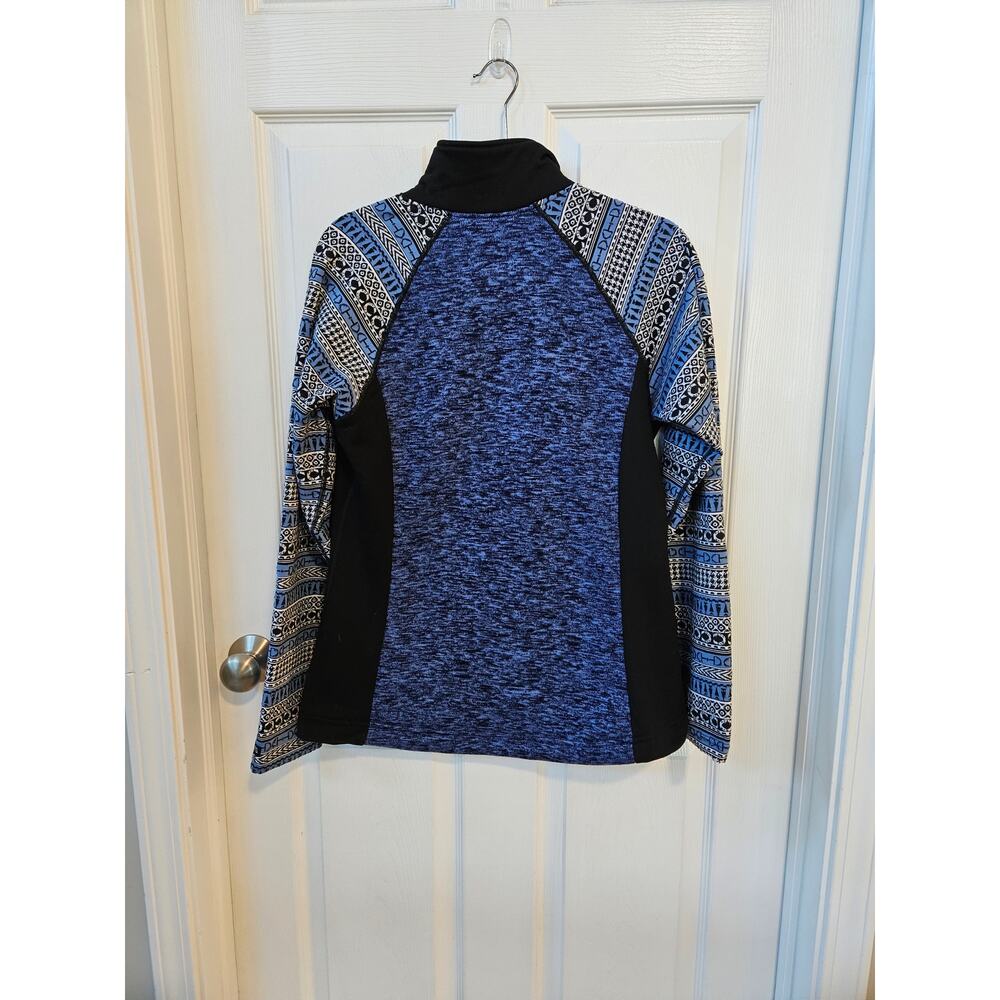 Kerrits Women's Large Blue Equestrian Full Zip Fleece Jacket Horse Bit Print - Picture 2 of 13